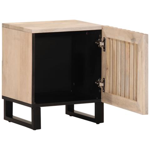 Comodini 2pz 40x34x46 Cm In Legno Massello Di Mango Sbiancato - Foto 3