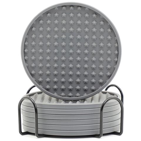 Set Di 6 Sottobicchieri Da Caffè In Silicone Con Supporto Grey - Foto 1