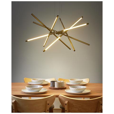 Lampadario A Led Palun Con Dimmer Metallo Oro - Foto 1