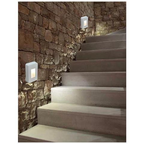 Applique Led Luce Naturale Faretto 12 W Segnapassi A Muro Esterno Bianco Es62 - Foto 2