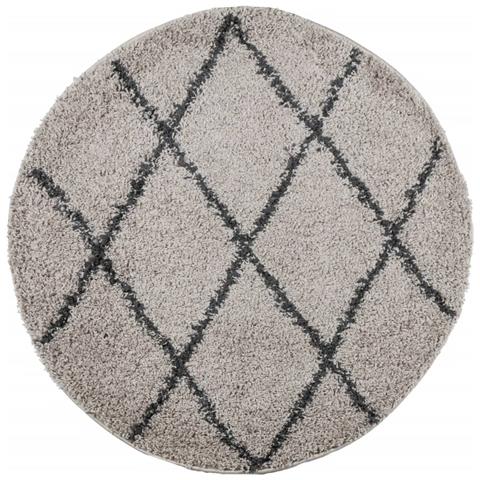Tappeto Shaggy Pamplona A Pelo Lungo Beige E Antracite 100 Cm - Foto 2