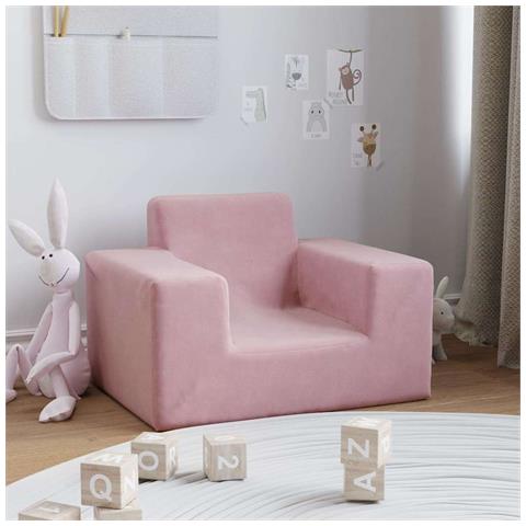 Divano per Bambini Rosa in Morbido Peluche - Foto 7
