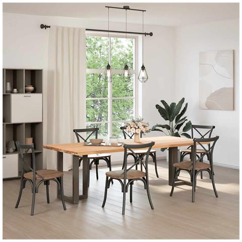 Gambe Tavolo Pranzo A T 2 Pz Naturale 50x35x(72-73) Cm Acciaio - Foto 2