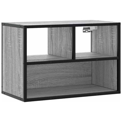 Mobile Tv Grigio Sonoma 60x31x39,5cm In Truciolato E Metallo - Foto 2