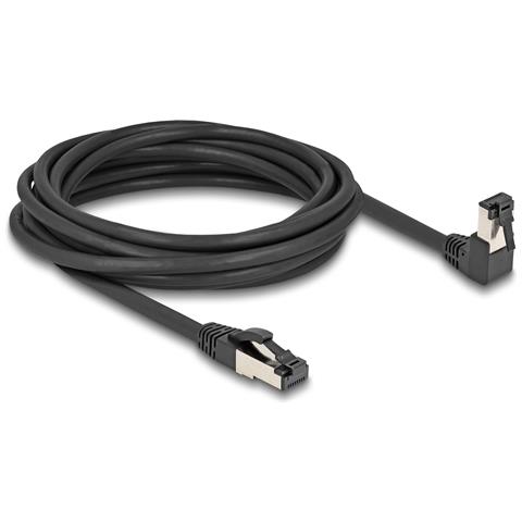 Cavo di rete RJ45 Cat. 8.1 S /FTP da 90° angolato verso il basso / diritto 5 m nero - Foto 2