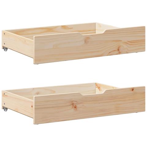Cassettoni da Letto con Ruote 2 pz 80x55x17 cm in Legno di Pino - Foto 1