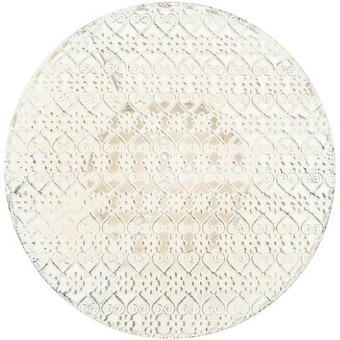 Lusso Casadino -  Tavolino Da Bar Vintage Circolare In Metallo 40x70cm Bianco - Foto 1