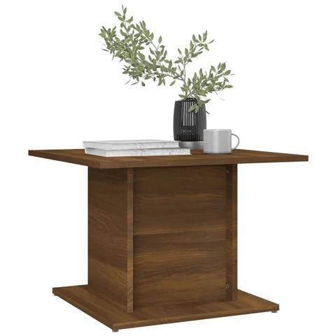 Tavolino Da Salotto Rovere Marrone 55,5x55,5x40cm In Truciolato - Foto 2