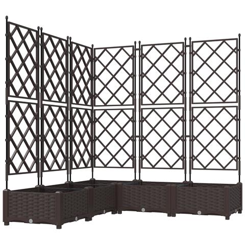 Fioriera da Giardino con Trellis 5 pezzi Marrone 120x120x125,5 cm - Foto 1