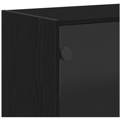 Sideboard Nero Rovere 102x37x75,5 cm Legno Ingegnerizzato - Foto 9