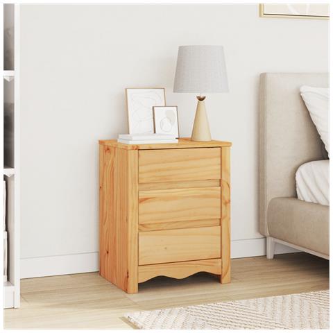 "Comodino  ""DRAMMEN"" 45x35x56 cm in Legno Massello di Pino" - Foto 2