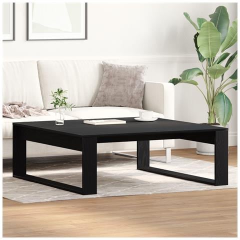 Tavolino da caffè Nero Rovere 100x100x35 cm in legno ingegnerizzato - Foto 2