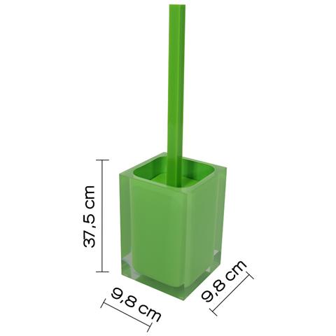 Scopino Wc D'appoggio Con Ciuffo In Setole Linea Rainbow Ra33 Verde Acido - Foto 2