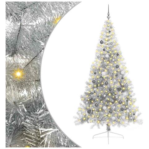 Albero di Natale con luci a corde decorative Argento 240 cm - Foto 1