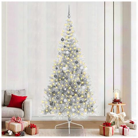 Albero di Natale con luci a corde decorative Argento 240 cm - Foto 2