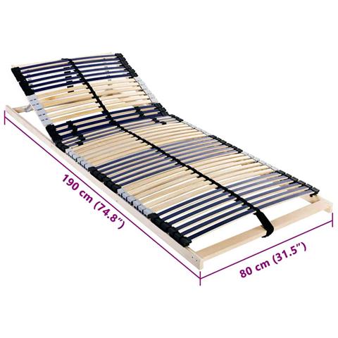 Base a doghe Marrone 80 x 190 cm Legno massello di faggio - Foto 6