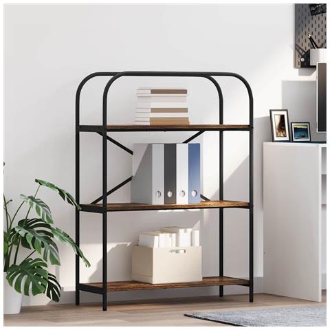 Libreria Rovere fumo 80 x 30 x 109 cm Legno multistrato - Foto 2