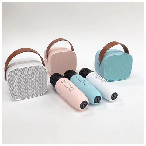 Altoparlante Ktv Bluetooth Portatile Con Microfono Wireless, Audio Hifi Ed Effetto Eco White - Foto 4