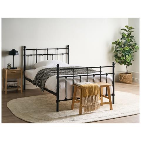Letto Metallo Lynx 120 X 200 Cm Nero - Foto 1
