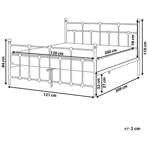 Letto Metallo Lynx 120 X 200 Cm Nero - Foto 8