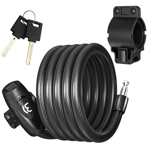 Antifurto Per Bicicletta / Monopattino Con Cavo In Acciaio Attorcigliato Da 120 Cm - Foto 4