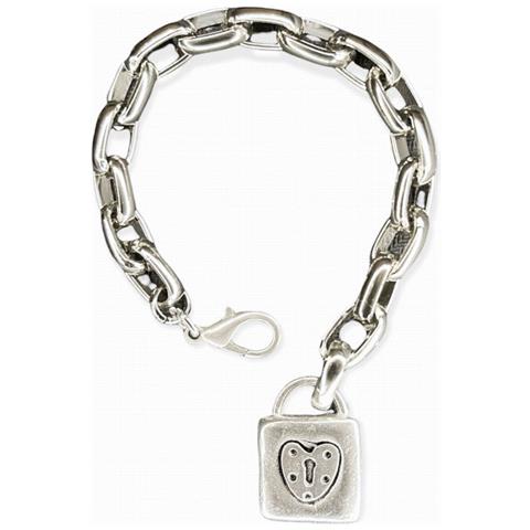 Bracciale Con Lucchetto A Catena Rettangolare In Argento - Foto 1