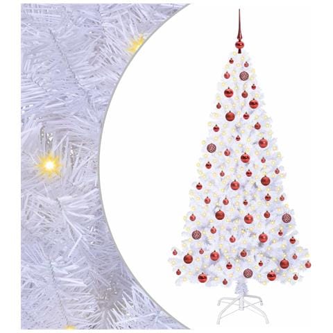 Albero di Natale artificiale Bianco 180 cm PVC e Acciaio - Foto 1