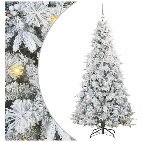 Albero di Natale Artificiale con Rami Pieghevoli Bianco 210 cm - Foto 1