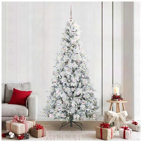 Albero di Natale Artificiale con Rami Pieghevoli Bianco 210 cm - Foto 2
