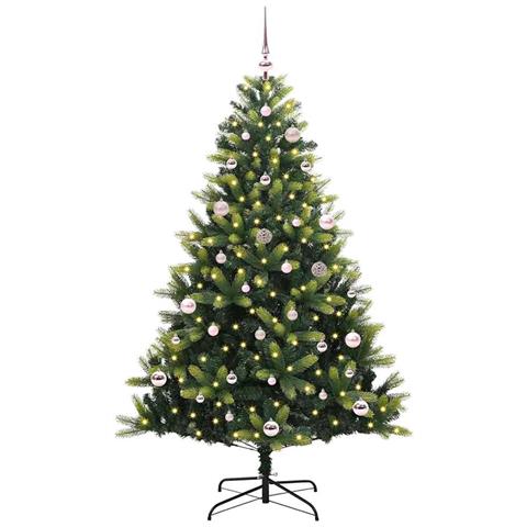 Albero di Natale Artificiale Pieghevole 150 LED Verde 150 cm - Foto 2