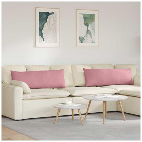 Cuscini da Divano 2 pcs Rosa 120 x 40 cm Tessuto in Cords - Foto 2