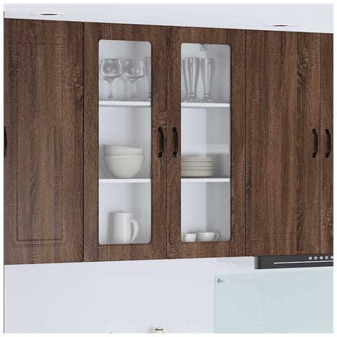 Pensile cucina con lo scaffale Rovere Marrone 80 x 31 x 100 cm - Foto 2