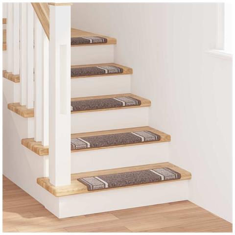 Tappetini per scale autoadesivi 15 pcs Marrone 65 x 21 x 4 cm - Foto 2