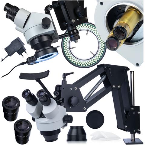 Microscopio Stereoscopico Binoculare Proxima Pro Mspp-b-wdms2 - Oculare Wf10x / 20, Illuminazione Led 144, Zoom 7x-45x, Uso Professionale - Foto 1