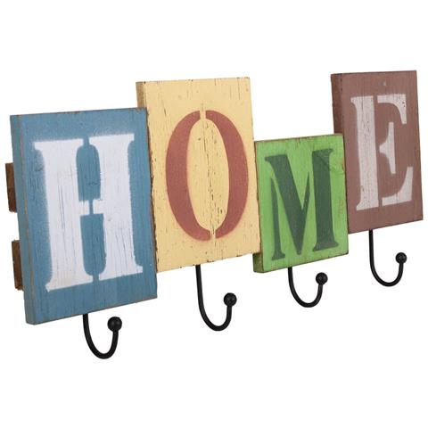 Appendiabiti In Legno E Metallo 36x3,5x16h - Foto 1