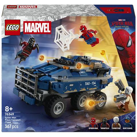 | Marvel 76349 Spider-Man: Inseguimento del Trasportatore di Detenuti, Macchina Giocattolo, 4 Minifigure, Regalo 8+ Anni - Foto 1