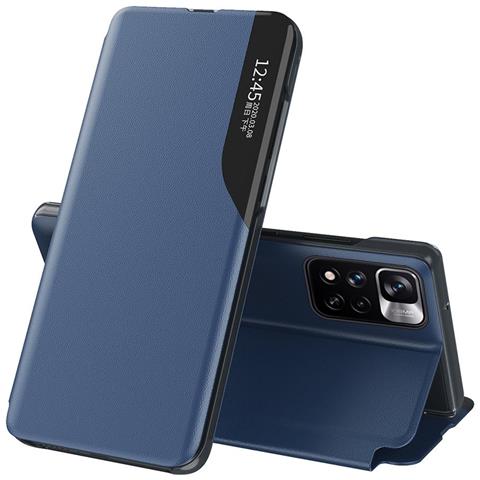 Custodia Eco Leather View Elegante Con Copertura Pieghevole E Funzione Supporto Per Poco M4 Pro 5g Blu - Foto 1