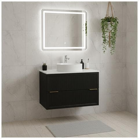 Mobile da bagno bianco 80 cm, Senza piano d'appoggio, MDF, Disponibile in 3 colori, 2 ampi cassetti con chiusura ammortizzata - Foto 2