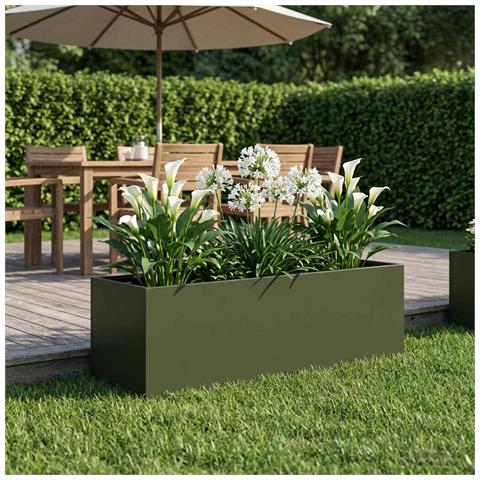 Vaso da giardino Verde Oliva 80 x 30 x 30 cm - Foto 2