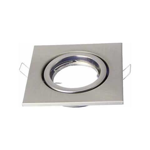 Porta Faretti Led Gu10 Incasso Orientabile Quadrato Nickel Satinato Vt-7227 Sq 3473 Con Portalampada - Foto 2