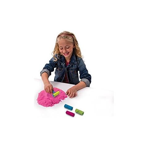 Pasta da Modellare Kinetic Sand Confezione Base Colore Rosa Blu Verde Viola - Foto 1