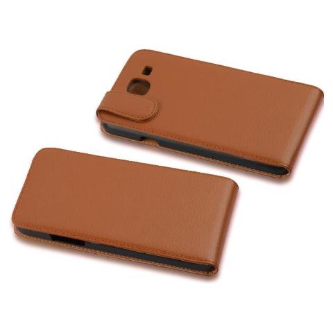 Custodia Compatibile Con Samsung Galaxy Mega 5.8 In Marrone Cioccolata - Coperchio Protettivo In Design Flip Realizzato In Similpelle Testurizzata - Foto 2