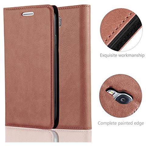 Custodia Compatibile Con Samsung Galaxy S4 In Marrone Cappuccino - Coperchio Protettiva Con Chiusura Magnetica, Funzione Stand E Tasca Per Le Carte - Foto 2