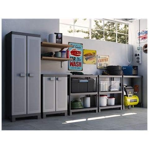 Keter 9509000 Scaffale Con Ripiani Pieni Nero, 75x32x176 Cm - Foto 2
