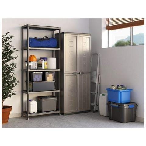 Keter 9509000 Scaffale Con Ripiani Pieni Nero, 75x32x176 Cm - Foto 4
