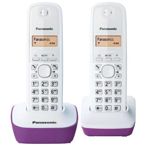 Panasonic Kxtg1612frf Coppia Telefoni Senza Fili Dect Senza Segreteria Telefonica Colore Porpora - Foto 1