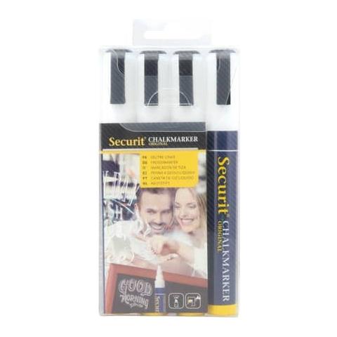 Pennarelli A Gesso Liquido A Punta Media 2-6 Mm Bianco Set Da 4 Pennarelli - Sma510-v4-wt - Foto 1