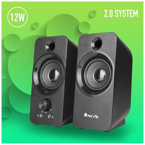 Coppia di Altoparlanti Stereo per PC SB350 2.0 Canali Wireless Potenza 12 W Colore Nero - Foto 2