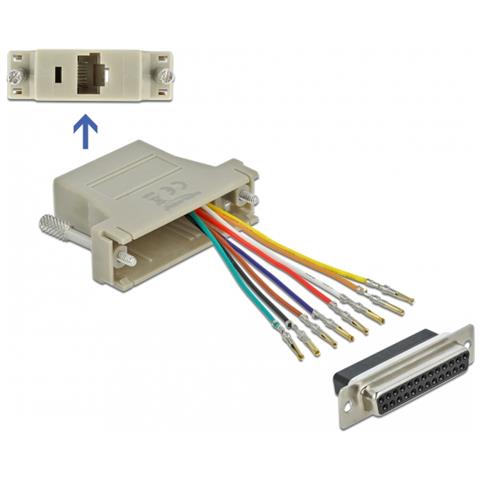 Delock Adattatore Sub-d Da 25 Pin Femmina A Rj45 Femmina Kit Di Montaggio - Adattatore Seriale - Da Rj-45 (w) A Db-25 (m - Foto 1