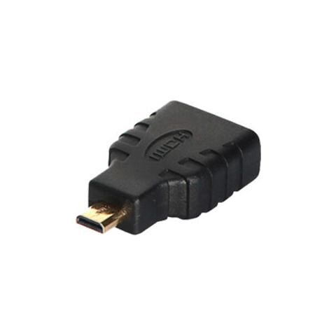 BS77413, micro HDMI, HDMI, Maschio / femmina, Nero, Oro, Sacchetto di politene - Foto 1